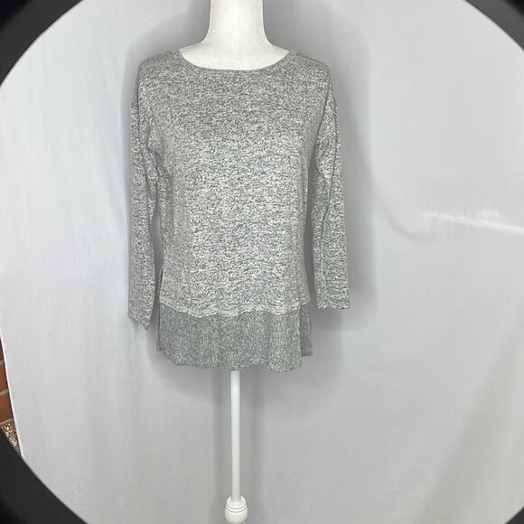 NWT bobeau grey layered sweater -  very oversized - Picture 7 of 10
